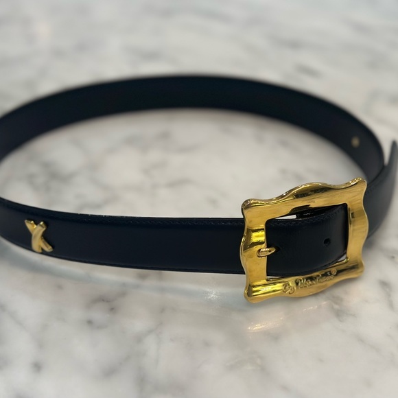 Paloma Picasso Women’s Navy / Black Leather Belt - SIZE M (75) - Picture 5 of 14